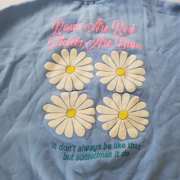 YLLW Roses Are Red Sweatshirt Medium Daisy Graphic Made USA - Picture 3 of 9